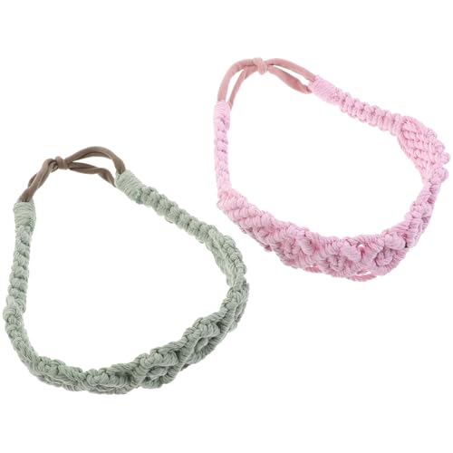 Healeved 2stücke Gehäkelte Stirnbänder Für Damen Elastisch Und Dekoriert Leichte -haube Bequem Für Sport Und Yoga Und Modisch von Healeved