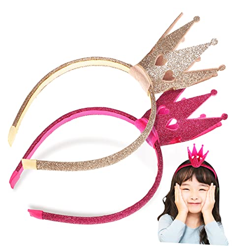 Healeved 2 Stk leuchtender Pflaumenstern Kronen-Stirnband für Mädchen glänzendes Kronen-Haarband fasching kopfbedeckung fasching kopfschmuck Kidcore-Kleidung Kopfbedeckung für Mädchen Stoff von Healeved