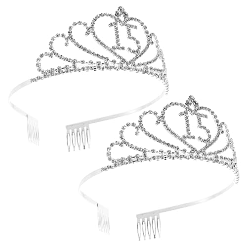 Healeved 2stücke Jahre Wasserdiamant Krone Funkelnde Für Geburtstagsfeiern Elegantes Headwear Mit Glitzer Für Fotorequisiten Und Dekoration von Healeved