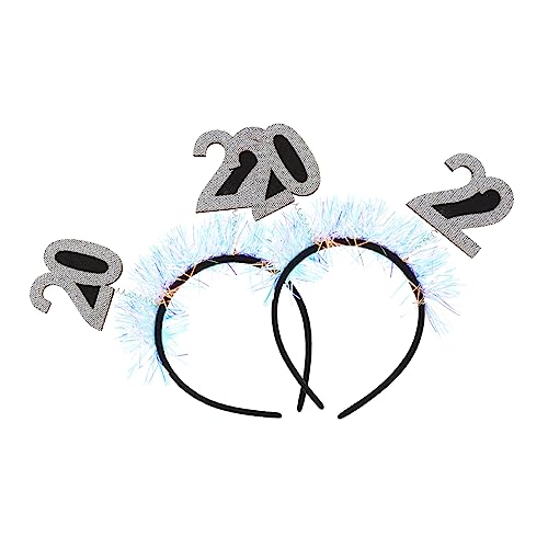 Healeved 2 Stücke Silvester Stirnband Weihnachten Neujahr Gold Silber Dekorative Haarband Accessoire Für Frauen von Healeved