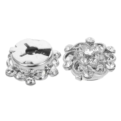 Healeved 2 Stück Abnehmbare Strass Metall Manschettenknöpfe Shirt Button Covers mit Polierten Kanten Langlebig für Hemdkragen Anzüge Festliche Outfits Hochzeit Geeignet von Healeved