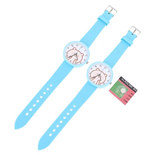 Healeved 2 Stück Armbanduhr Cartoon Silikon Quarzuhr Studentenuhr für Schule Partys Freizeitaktivitäten von Healeved