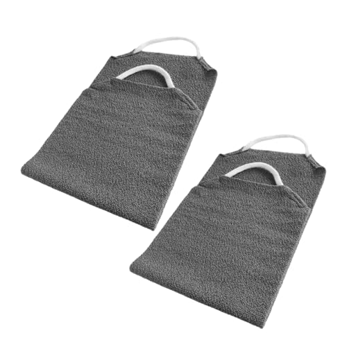 Healeved 2 Stück Badetuch Duschtuch Luffa Rückenschrubber Peeling Rückenschrubber Peelinghandschuh Für Dusche Peeling Duschhandschuhe Rückenschrubber Exfoliator Polyester Dunkelgrau von Healeved