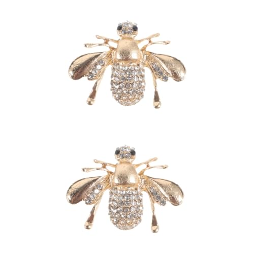 Healeved 2 Stück Bienenbrosche mit Goldene Anstecknadel für Damen Tierbrosche für Schal Hochzeitsgeschenk Modischer Schmuck für Besondere Anlässe Alltagskleidung von Healeved