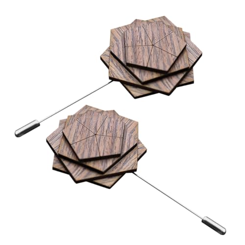 Healeved 2 Stück Blumenbrosche dekoration Boutonniere-Anstecknadel aus Holz Blumen-Anstecknadel für Herrenanzüge Boutonniere Pin Anstecknadel für Männer hölzern Coffee Healeved 2 Stück Blumenbrosche dekoration Boutonniere-Anstecknadel aus Holz Blumen-Anstecknadel für Herrenanzüge Boutonniere Pin Anstecknadel für Männer hölzern Coffee von Healeved