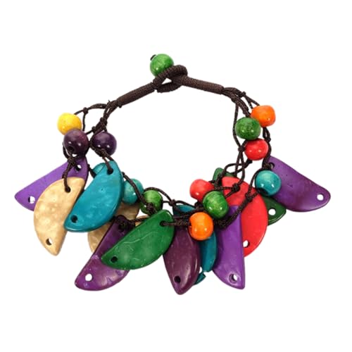Healeved Böhmisches Armband Holzperlen für Damen Handgemachtes Flexibles Perlenarmband Kokosnuss Schalen für Strand Party und Alltag von Healeved