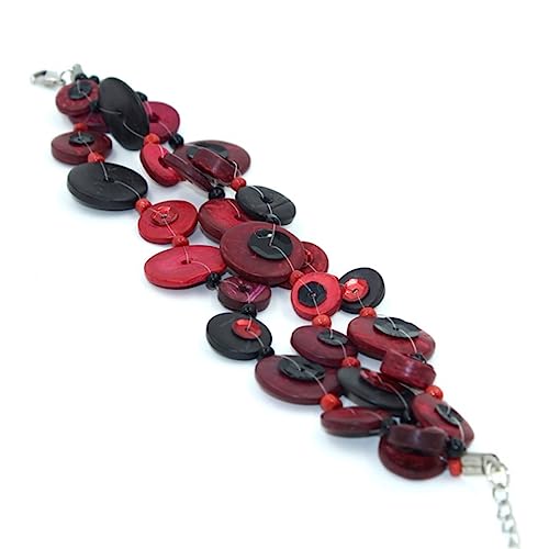 Healeved 2 Stück Bohemian Weaving Armband Kokosnuss Schale für Frauen Handgemachtes für Freundinnen für Partys Reisen und Alltag von Healeved