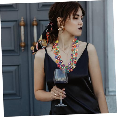 Healeved 2 Stück Boho Halsketten Lang Ethno Stil Damen Holz Perlen Kokosnuss Schmuck Geschenkidee Modisch Vielseitig für Party Strand Hochzeit von Healeved