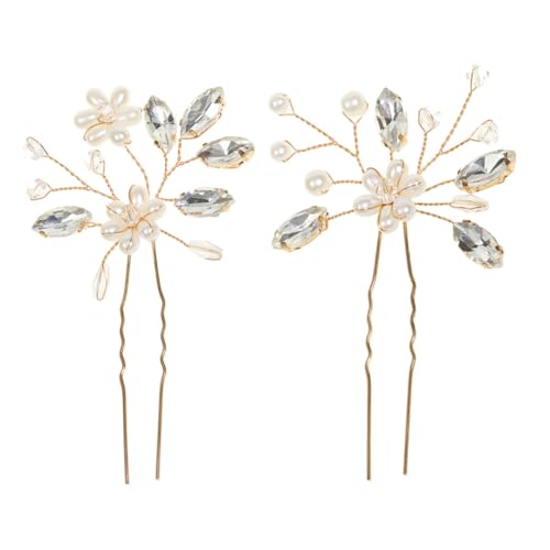 Healeved 2 Stück Braut Haarnadeln Teiliges Set mit und Perlen Eleganter Haarschmuck für Hochzeiten und Partys Leichte Haaraccessoires für Damen von Healeved