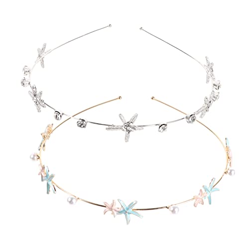 Healeved 2 Stück Braut Haarschmuck Strass Seestern Haarreifen Damen Stilvolle Kopfbedeckung für Hochzeit Party Abendveranstaltung Cosplay Healeved 2 Stück Braut Haarschmuck Strass Seestern Haarreifen Damen Stilvolle Kopfbedeckung für Hochzeit Party Abendveranstaltung Cosplay von Healeved
