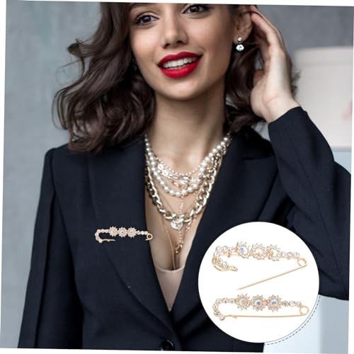 Healeved 2 Stück Broschen für Damen Strass Anstecknadeln Metall Multifunktionale Schmuck Dekoration für Hochzeiten Partys Festliche Outfits Robuste Legierung mit Funkelnden Kristallen von Healeved