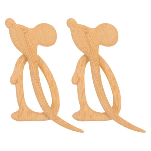Healeved 2 Stück Broschennadeln aus Holz: Kreative Tier-Sicherheitsnadel für Damen – Einzigartiger Maus-Schal- und Schalclip für den Alltag und besondere Anlässe von Healeved