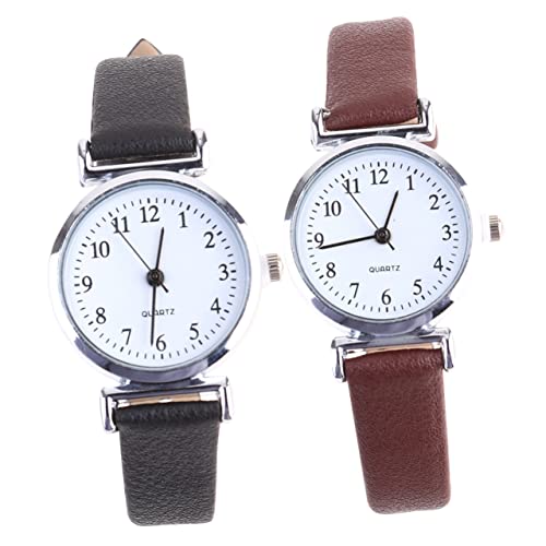 Healeved 2 Stück Chic Handgelenk Uhr für Damen Stilvolle Quartz Uhr mit Elegantem Design Weiß Kombinierbar mit Verschiedenen Outfits von Healeved