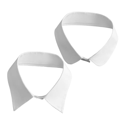 Healeved 2stücke Kragen Damen Abnehmbare Fake-kragen Mit Runden Und Spitzen Designs Atmungsames Baumwollmaterial Für Uniformen Kleider Und Pullover von Healeved