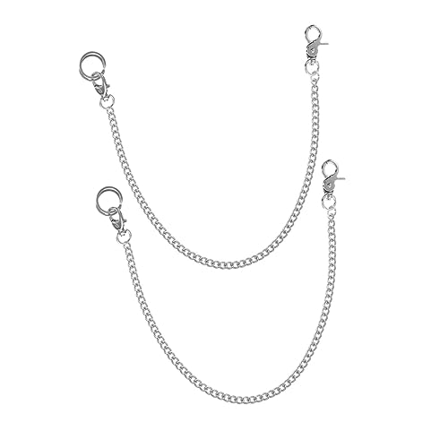 Healeved 2 Stück Delikate Jeans Ketten Metall Hosenschmuck Verschleißfest Leicht Tragbar Stylische Punk Hüftkette Für Damen Herren Alltag Party von Healeved