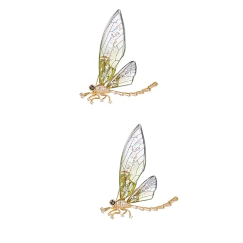 Healeved 2 Stück Drachenflügel Brosche für Damen Brosche mit Zirkonia Modisches Accessoire für Kleidung Taschen Perfektes für Frauen von Healeved