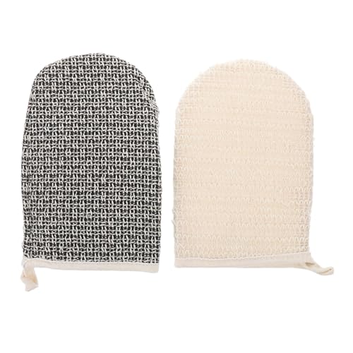 Healeved 2 Stück Duschhandschuhe aus Natürlichem Sisal Doppelseitige Peeling Massagehandschuhe zur Hautreinigung und Körperpflege für Damen und Herren Sanftes Exfolieren und Verbesserte von Healeved