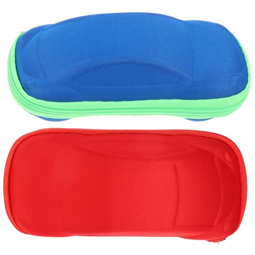 Healeved 2 Stück EVA Brillenetui mit Reißverschluss Stabiles Buntes Brillenetui für Jungen und Mädchen Schützend und Leicht zu Öffnen Modisches Design für Sonnenbrillen von Healeved