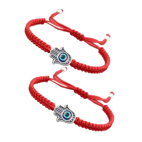 Healeved 2 Stück Einstellbares Handgefertigtes Geflochtenes Armband mit Bösem Blick Schutzamulett aus Robustem Legierungs Seidenfaden für Damen und Herren Verstellbar und Langlebig von Healeved