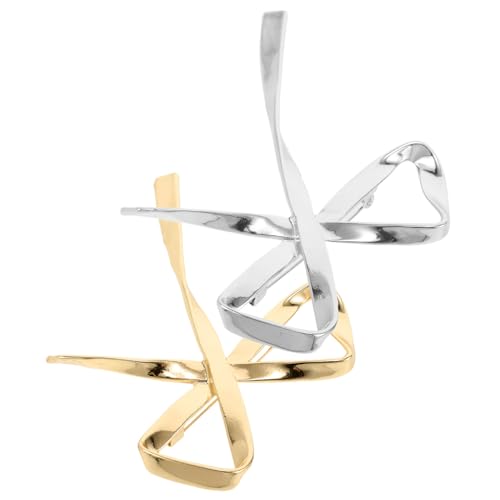 Healeved 2 Stück Elegante Broschen Schleifen anstecknadel aus Langlebiger Zinklegierung in Gold und Silber Vielseitige Modeschmuck broschen für Anzug Kleid Mantel und Schal von Healeved