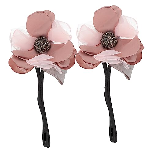 Healeved 2 Stück Elegantes Teiliges Haarseil mit Blumenmotiv und Strassverzierung Sanftes Haargummi für Frauen und Mädchen Schonend für Dickes und Feines Haar Geeignet für Party Alltag und von Healeved