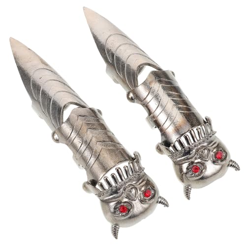 Healeved 2stücke Metall Krallenringe Eule Gothic Punk Stil Für Damen Party Cosplay Halloween Vintage Finger Schmuck Bühnenauftritte von Healeved