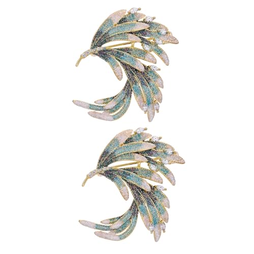 Healeved 2 Stück Federbrosche für Damen Anstecknadel im Vintage für Schals Jacken Festliche Anlässe Perfektes für Valentinstag Weihnachten Besondere von Healeved