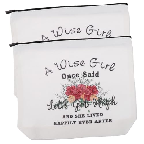 Healeved 2stücke Zwei Bedruckte Canvas-Aufbewahrungstasche Mit Reißverschluss Kosmetiktasche Damen-münztasche Für Reisen Toilettenartikel Kosmetika Kabel von Healeved