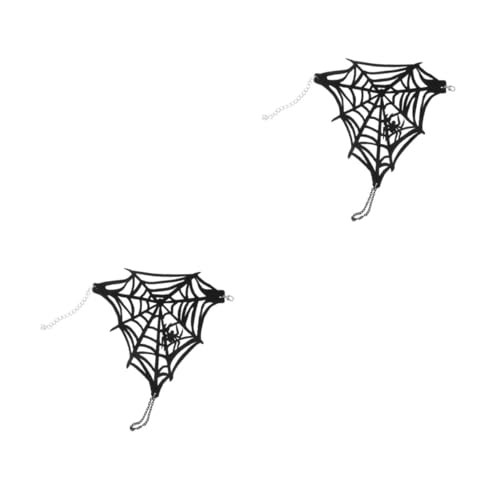 Healeved 2 Stück Fingerlose Handschuhe mit Spinnennetzmuster Gothic Steampunk Armband für Halloween Verstellbare und Bequeme Fingerlosen Hand Schmuck Vielseitiges Accessoire für Kreative von Healeved