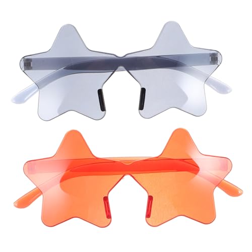 Healeved 2 Stück Frameless Stern Sonnenbrille Candy farben Party Brillen UV schutz PC Material Stylische Strand Tanzbrille für Damen Herren Leichte Bruchsichere Fashion Accessoires Healeved 2 Stück Frameless Stern Sonnenbrille Candy farben Party Brillen UV schutz PC Material Stylische Strand Tanzbrille für Damen Herren Leichte Bruchsichere Fashion Accessoires von Healeved