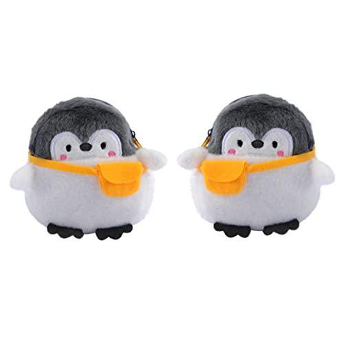 Healeved Niedliche Pinguin Münzbörse 2 Stück Plüsch Geldbörse für Mädchen Multifunktionale Kleiner Geldbörse Reißverschluss für Reisen und Shopping von Healeved