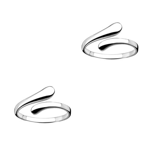Healeved 2 Stück Geometrischer Offener Ring für Damen Minimalistischer Fingerring Kupfer Verstellbar Stylisches von Healeved