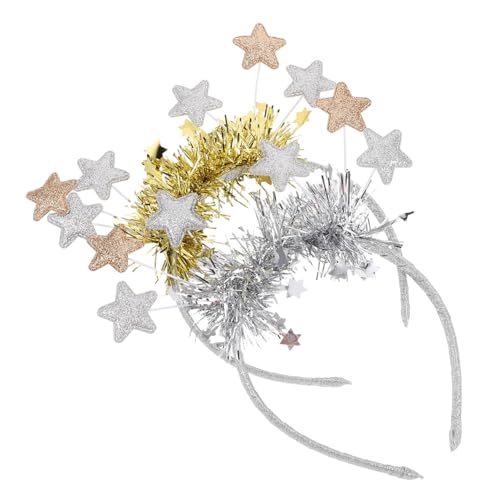 Healeved 2 Stück Glitzernde Sternen Stirnbänder für Weihnachten Neujahr Festliche Haaraccessoires für Frauen für Partys Feierlichkeiten Bopper Kopfschmuck von Healeved