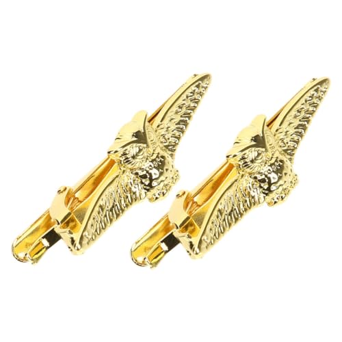 Healeved 2 Stück Goldener Krawattenklammer Herren Eleganter Tier designs Shark Eule Langlebiger Zinklegierung Stilvoller Business Hochzeits accessoire Einfach zu Befestigen Klassisch und von Healeved