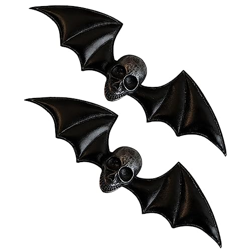 Healeved 2 Stück Gothische Skull Haarklammern mit Flügeln Punk Haarspangen für Halloween Cosplay und Gothic Style Metalloptik Haarschmuck für Damen Ausgefallene Kostüm Accessoires von Healeved