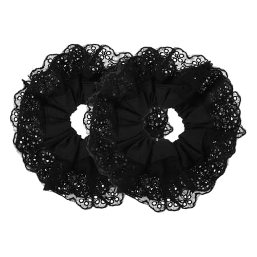 Healeved 2 Stück Große Haargummis aus Doppellagiger Spitze Elastische Haargummis für Dickes Haar Vielseitige Pferdeschwanz Halter für Damen Eleganter Haarschmuck für Alltag von Healeved
