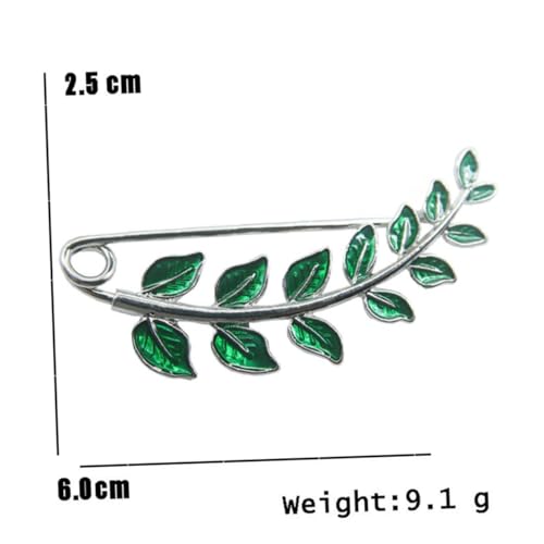 Healeved 2 Stück Grüne Leaf Pattern Broschen All match Schal Kleidungsverschluss Leichte Legierte Anstecknadeln Vielseitige Shawl Corsage für Damen Dekorative Schmuckclips von Healeved
