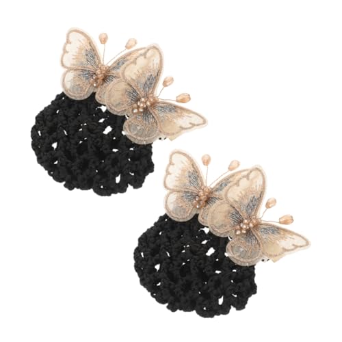 Healeved 2stücke Haarnetz Für Dutts Aus Weichem Material Geeignet Für Mädchen Und Frauen Mit Mesh-design Und Schmetterling-dekor Für Ballett Hochzeit Und Party-anlässe von Healeved
