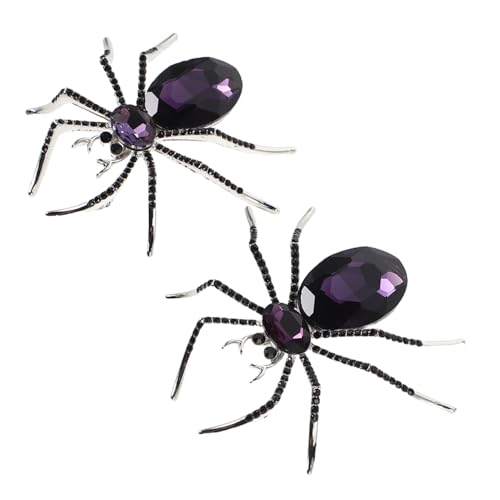 Healeved 2stücke Bling Halloween Spinnen-brosche Glitzer-spinnen-anstecknadel Für Kleidung Brosche Mit Strass Für Damen Und Herren Geeignet Für Anzüge Hüte Taschen Und Röcke von Healeved