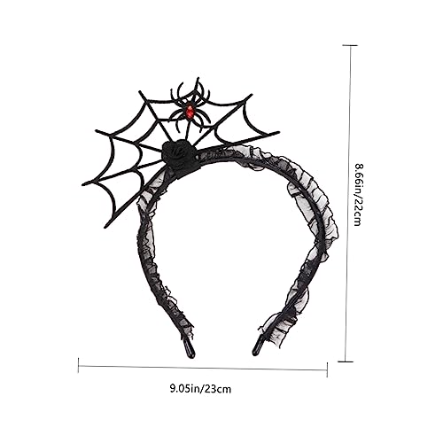 Healeved 2 Stück Halloween Spinnennetz Haarreif Kopfband mit Lebensechter Spinne Unisex Cosplay Zubehör für Party Karneval und Bühnenauftritt Schwarz Gruseliges Spinnennetz Design von Healeved