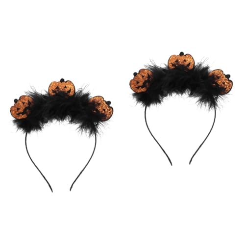 Healeved 2 Stück Halloween Stirnband Glitzer Kürbis Haarreif Einzigartiges Partyaccessoire Karneval Masquerade Kopfschmuck Für Damen Halloween Party Haardeko von Healeved