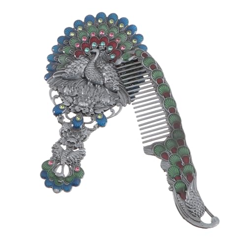 Healeved 2 Stück Handheld Beauty Mirror Kosmetikspiegel Friseurkamm Vintage -Spiegel tragbarer Spiegel Schminkspiegel Handheld -Eitelkeitsspiegel Haarkamm Metall Grey von Healeved