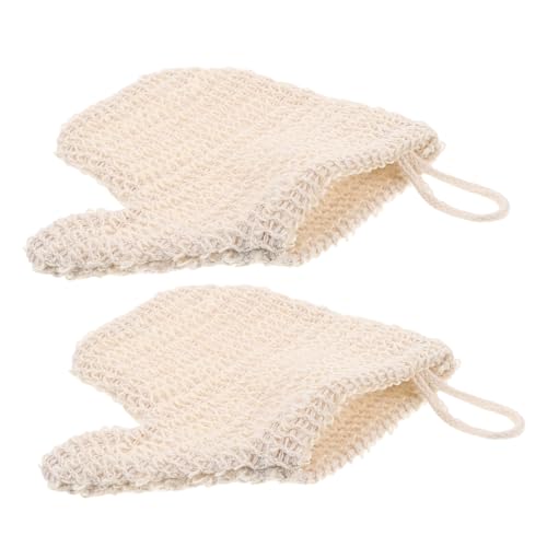 Healeved 2stücke Badehandschuhe Für Peeling Aus Baumwolle Und Leinen Waschlappen Für Dusche Handschrubbhandschuh Für Körperreinigung Tragbar Für Damen Und Herren von Healeved