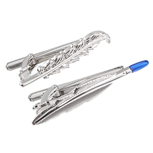 Healeved 2 Stück Herren Krawattenklammer Silber Eleganter Krawattenclip für Business Freizeit Stilvolle Krawattennadel für Männer für Formelle Anlässe von Healeved