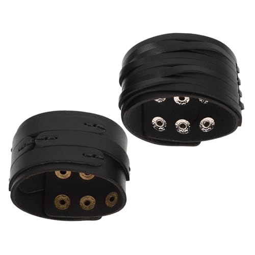 Healeved 2 Stück Herren PU Lederarmband Retro Stil Handgelenkband Modischer Schmuck für Männer und Frauen Robustes Design für Alltag und von Healeved