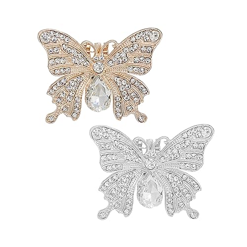 Healeved 2 Stück Hochwertige Schuhclips mit Glitzer Abnehmbare Schuhschnallen für Damen Schuhdekoration für Sandalen Hochzeitskleidung Glänzende Accessoires für Besondere Anlässe von Healeved