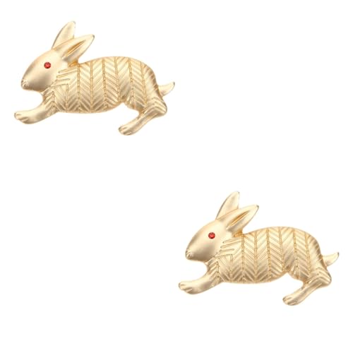 Healeved 2 Stück Hübsche Kaninchen Brosche für Damen Feinem Metall Lustige Tier Anstecknadel für Kleidung Taschen Hüte Perfektes für Geburtstage Ostern Besondere Anlässe von Healeved