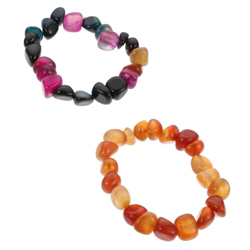 Healeved 2 Stück Irregular Agate Armbänder für Yoga Meditation Handgefertigtes für Frauen Männer für Freundschaft Persönliche von Healeved