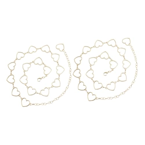 Healeved 2 Stück Ketten Gürtel für Damen Hüftkette Metall mit Herzform für Strandmode Bikinis Partykleider Perfektes Accessoire für Besondere Anlässe von Healeved