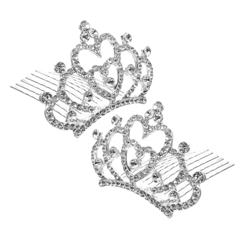 Healeved 2stücke Funkelnde Strasskrone Haarreif Für Mädchen Mini Tiara Prinzessinnen Haarschmuck Für Tanzaufführungen Und Besondere Anlässe Kinderfreundliche Haaraccessoires von Healeved